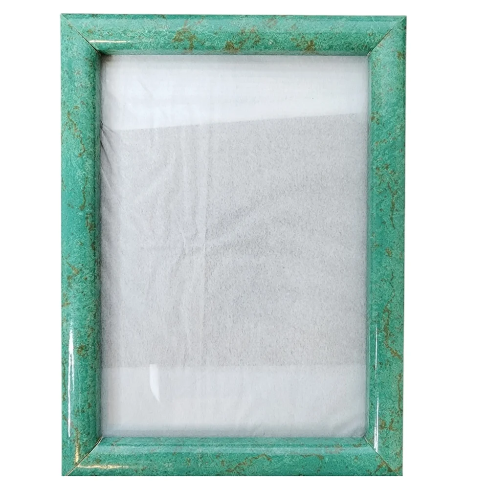 Frame photo green brown decorative glass front black back hang or stand